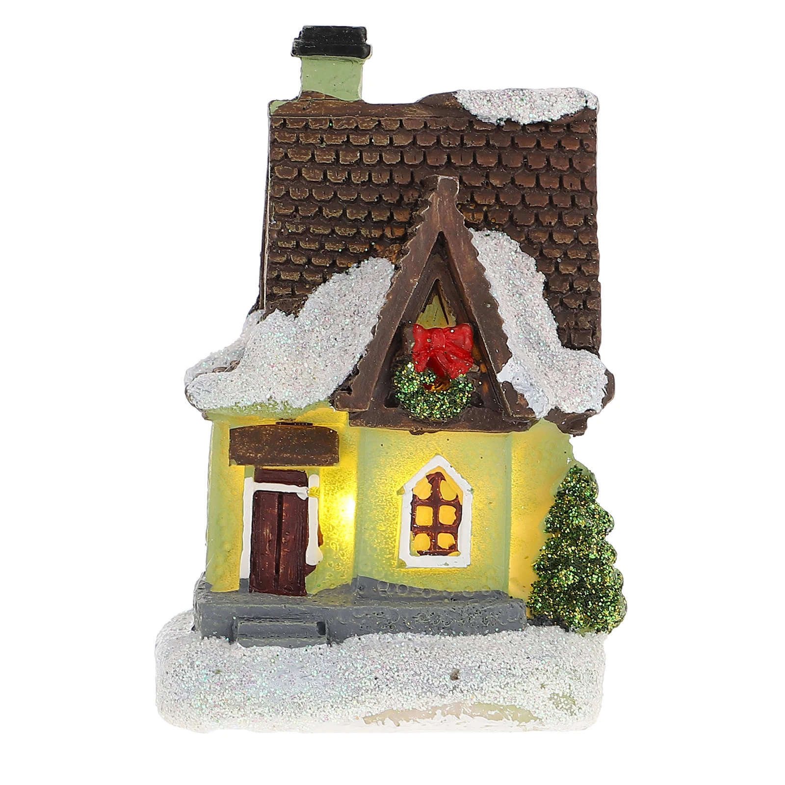 

Resin House Light Up Operated Christmas Dollhouse Villa Scene Miniature Glowing Sculpture Kids Educational Toy Indoor