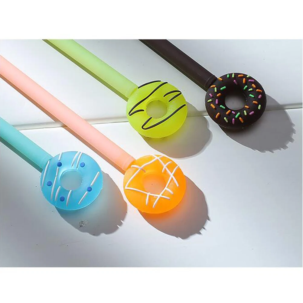 

12pcs Gel Pens Doughnut Design Black Fine Tip Cartoon Writting School Office Note Drawing Tools Students Gifts