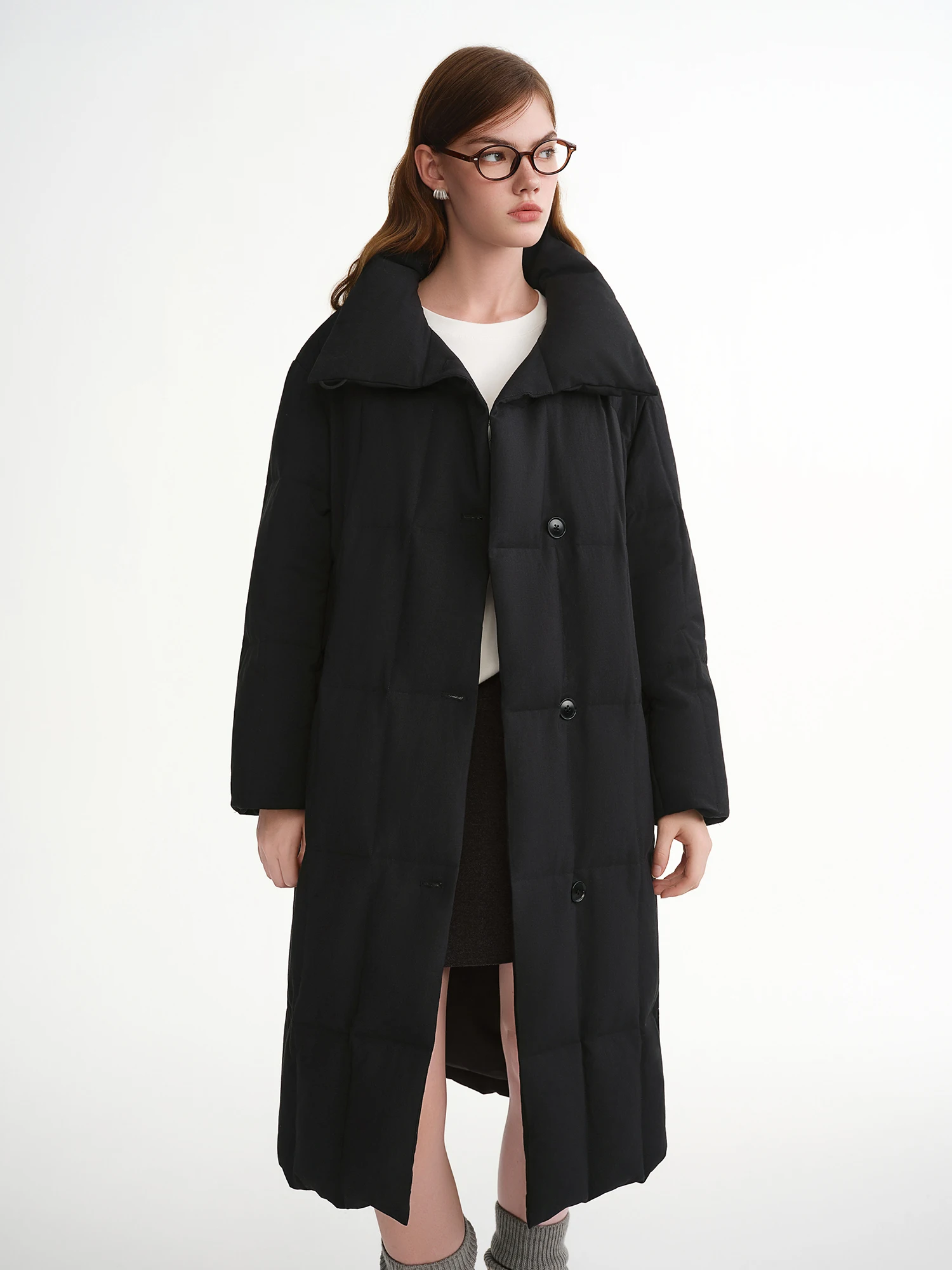 DUSHU 2025 وصل حديثًا سترة نسائية مبطنة بمقاسات كبيرة تتميز بياقة واقفة سترات ذات محتوى 90% للأسفل #2