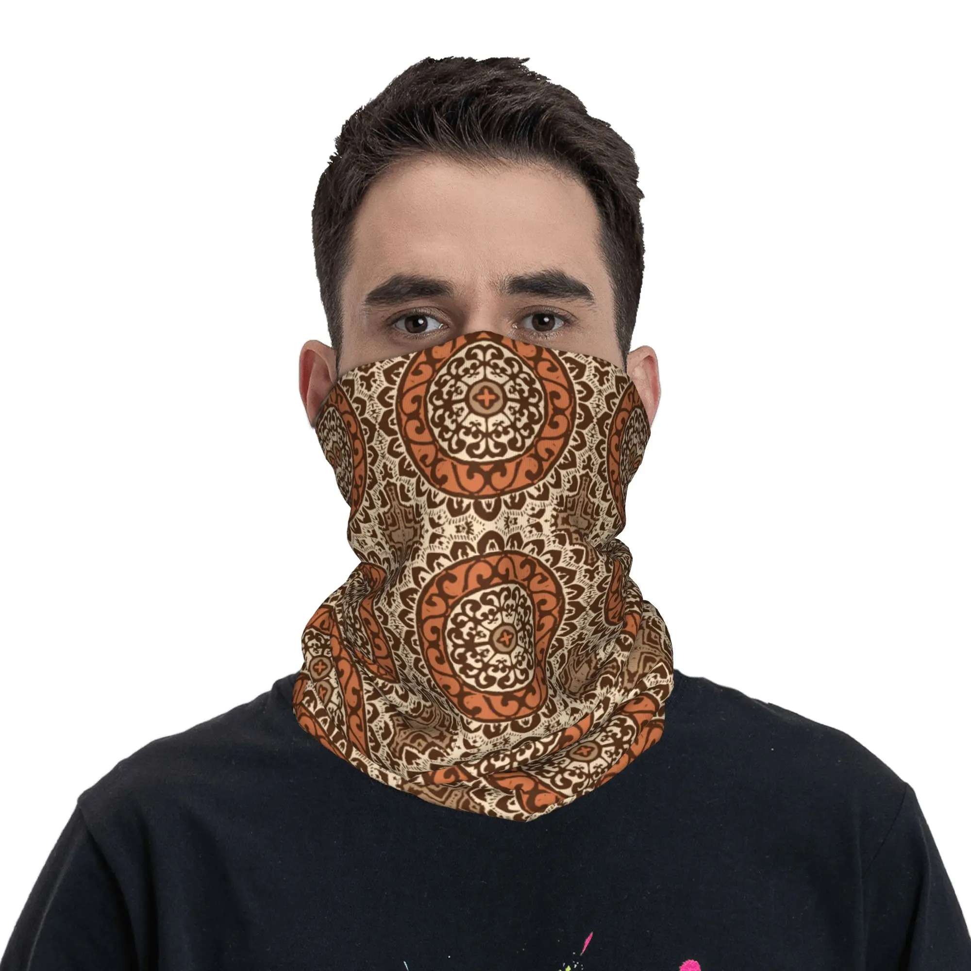 

Soutwestern Sun Mandala Bandana Neck Warmer Women Men Winter Ski Hiking Scarf Gaiter Face Cover