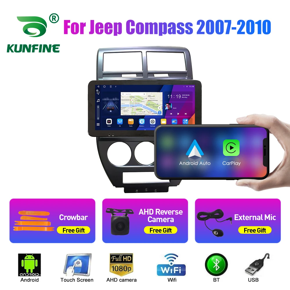 

10.33 Inch Car Radio For Jeep Compass 2007-2020 2Din Android Octa Core Car Stereo DVD GPS Navigation Player QLED Screen Carplay