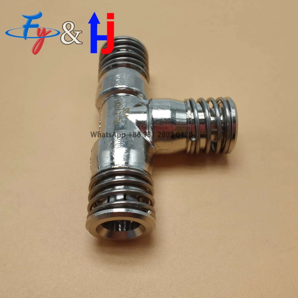 VSS Nickel Plated Quick Insertion Tube Connector, Three-way Straight, Single Dust Reduction,Humidification Park, 1/4, 9.52mm