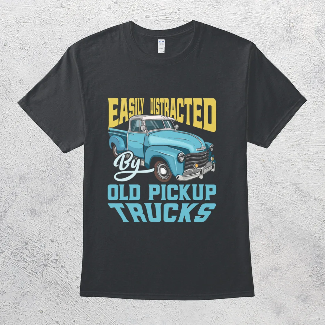 

Easily Distracted By Old Pickup Trucks Funny Trucker T-Shirt