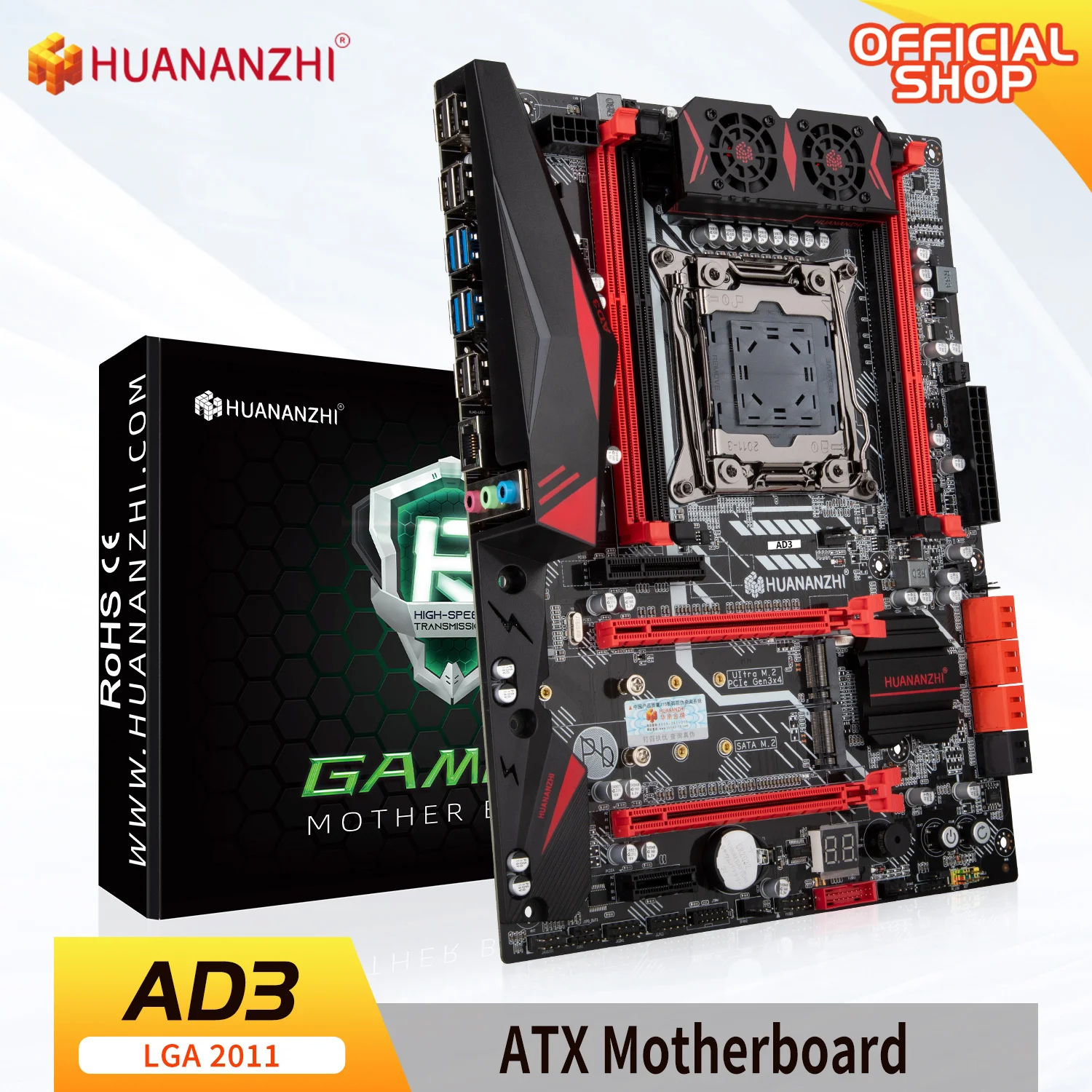 

HUANANZHI X99 AD3 LGA 2011-3 XEON X99 Motherboard ATX Support Intel E5 2666 2673 2676 2678 2696 V3 DDR3 RECC NVME NGFF RU