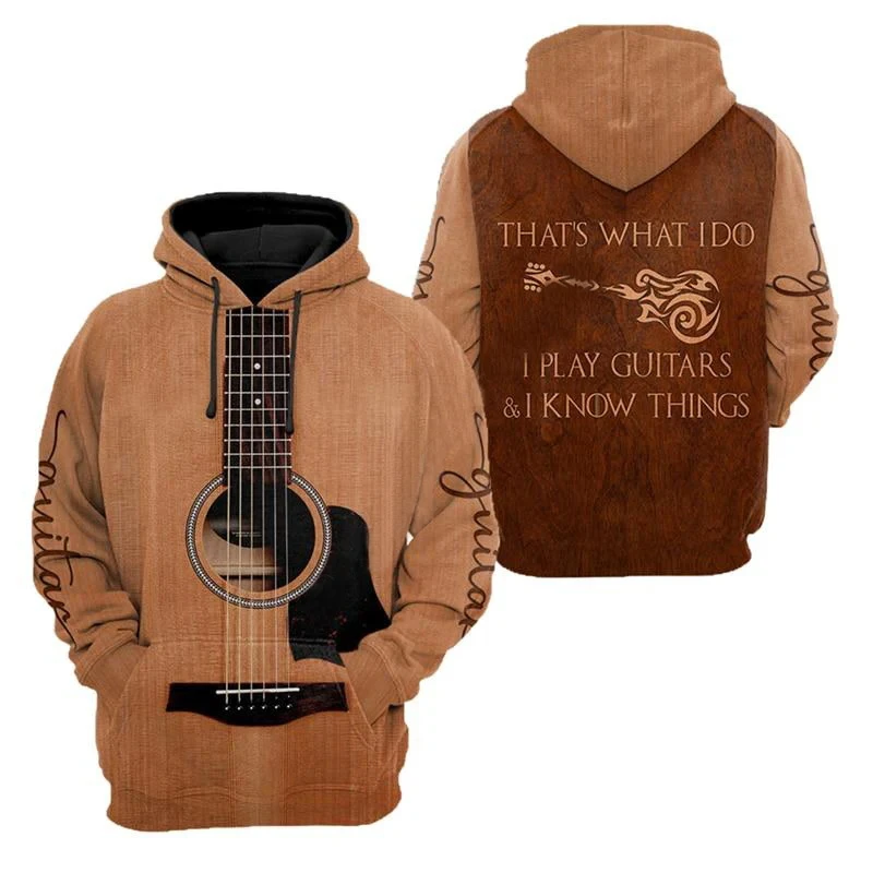 Men Hoodie Guitar Instrument 3D Printed Graphic Pullover Spring Autumn Fashion Harajuku Long Sleeve Streetwear Men Tops - Image 3