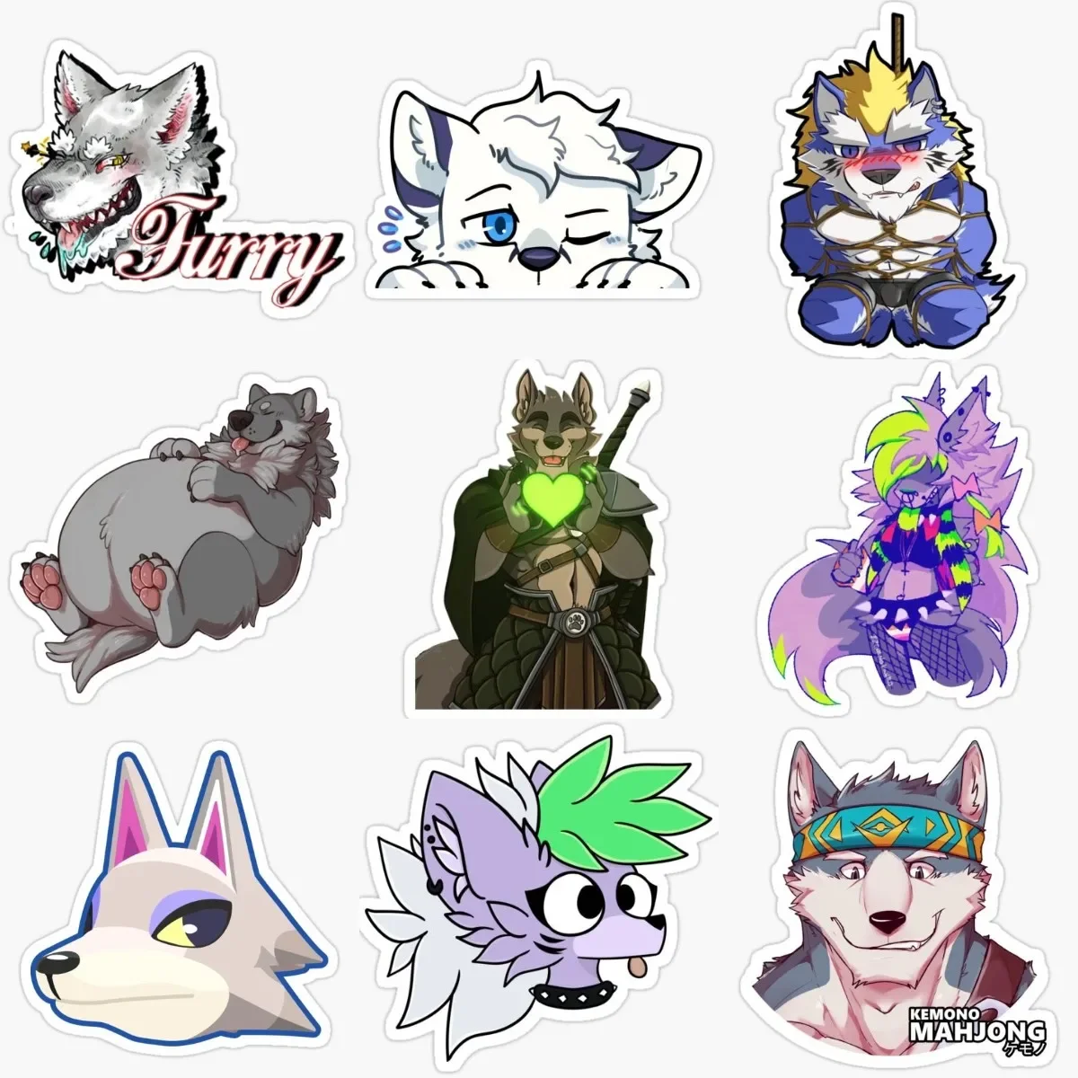 

Creative Femboy Furry Wolf PVC Waterproof Stickers Accessories for Decorate Fridge Window Car Truck Bicycle Helmet Decal