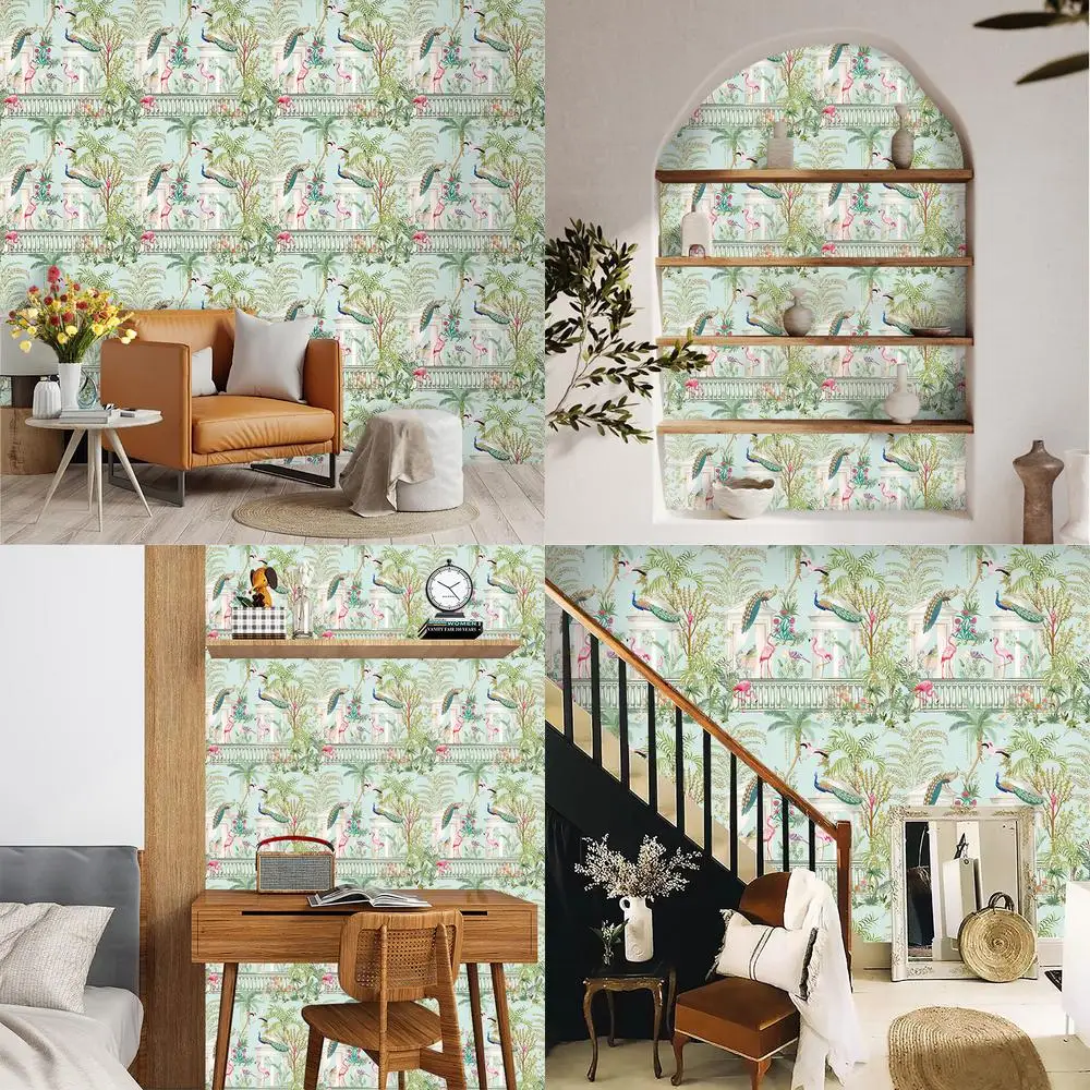 Customizable Wallpaper for Room Makeover Wall Mural Peacock Background Wall Decor PVC Self Adhesive Wallpaper Sticker
