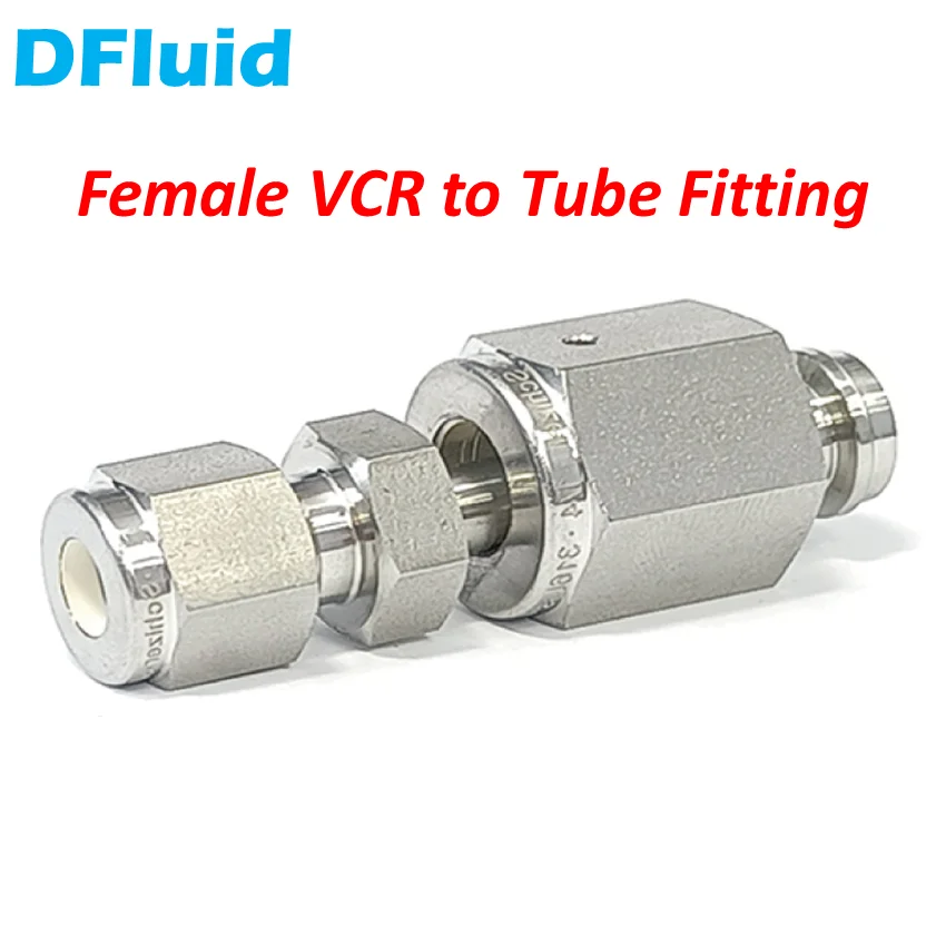 

Female VCR to Tube Fitting LOK Stainless Steel 316 Face Seal Fitting Adapter 1/8 1/4 3/8 1/2 inch High Purity replace Swagelok