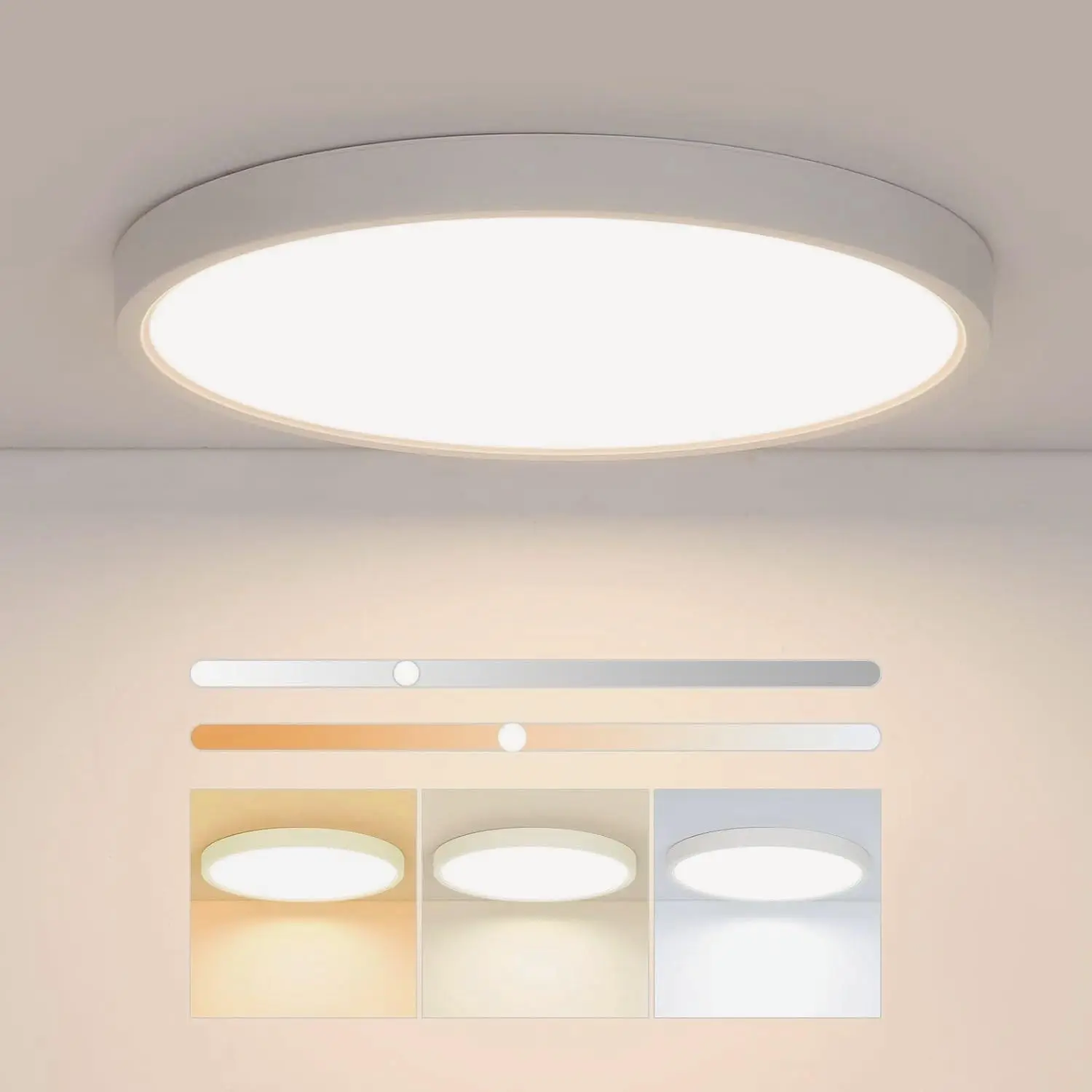 Lampada da bagno Ø40 cm, lampada da soffitto a LED con temperatura di colore regolabile, 36 W, 3700 lumen, impermeabile, rotonda, dal design moderno, lampada da incasso per bagno, cucina, camera da