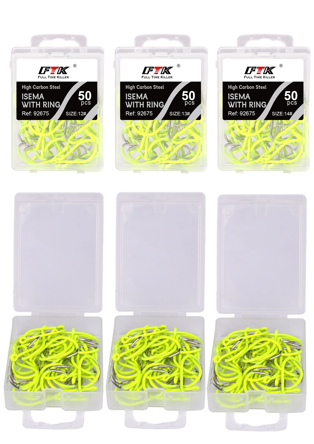 NGB 50PCS Sharp High-carbon Stahl Angelhaken Stacheldraht Fluoreszierende Angeln Langlebig Haken Fisch Getriebe Kampf Haken Mit Auge für Karpfen – Detail 11
