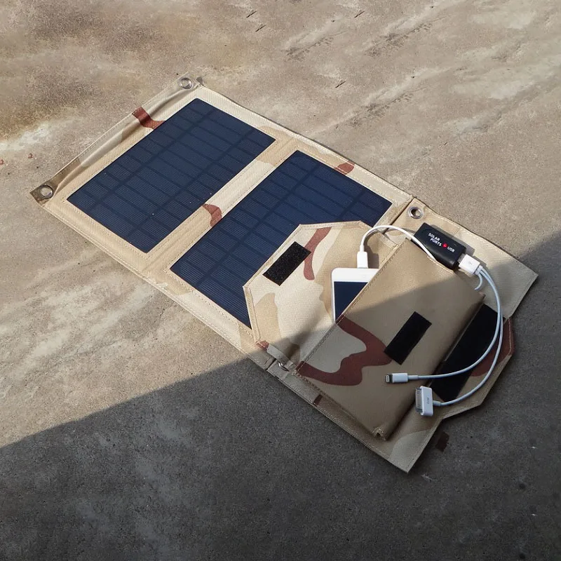 7 Вт складная солнечная панель портативное сверхлегкое водонепроницаемое складное солнечное зарядное устройство для кемпинга на открытом воздухе зарядка мобильного телефона