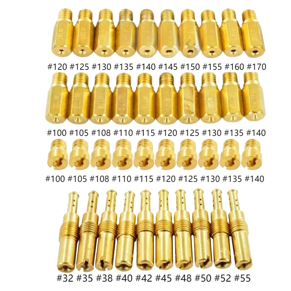 40PCS Carburetor Main Jets Slow Pilot Jet Set for KEIHIN for CV CVK Carburetor Main Jet Slow Pilot Jet Kit Include Tool Parts