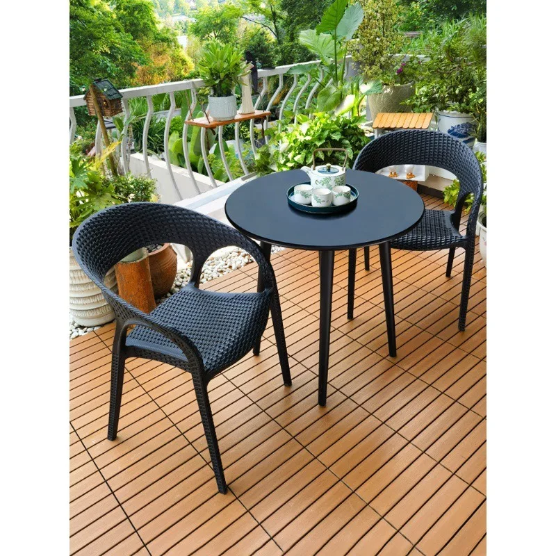 

Outdoor leisure chair three-piece Nordic light luxury Internet celebrity balcony small table and chairs