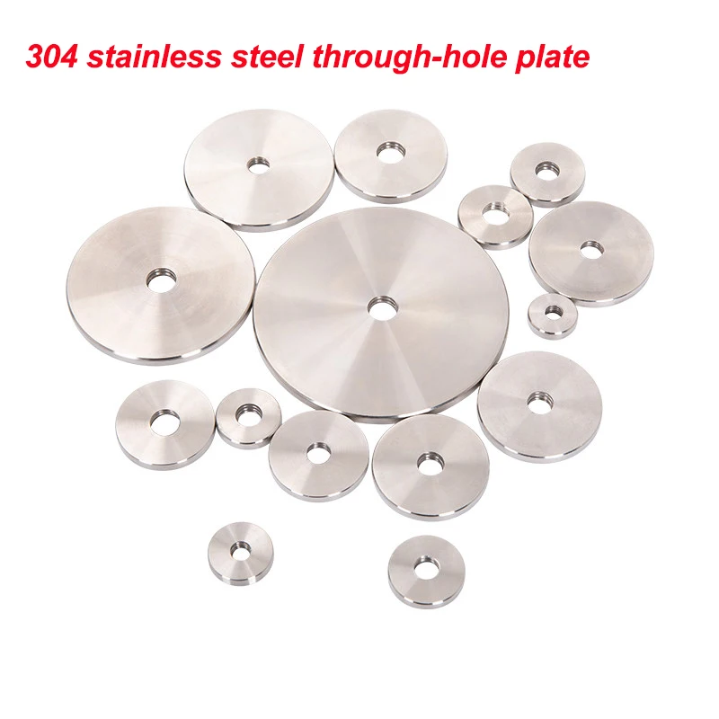 

304 stainless steel advertising nail string hole piece decorative nail through-hole piece mirror nail glass fixing nut M4~M12