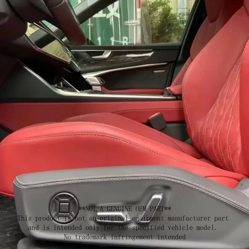 Upgraded Red Leather Electric for Audi Custom Quilted Pattern Ergonomic Car Seats