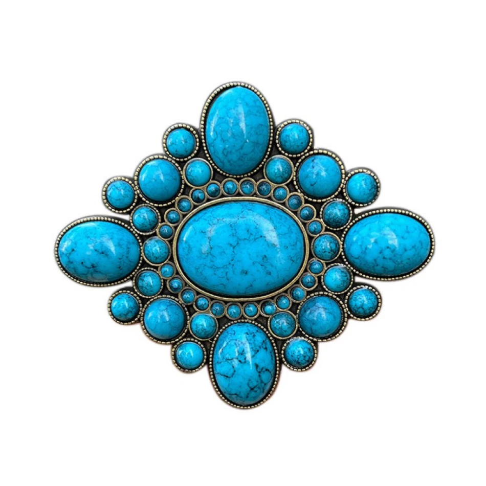 Dot blue stone natural personality novel men's belt buckle