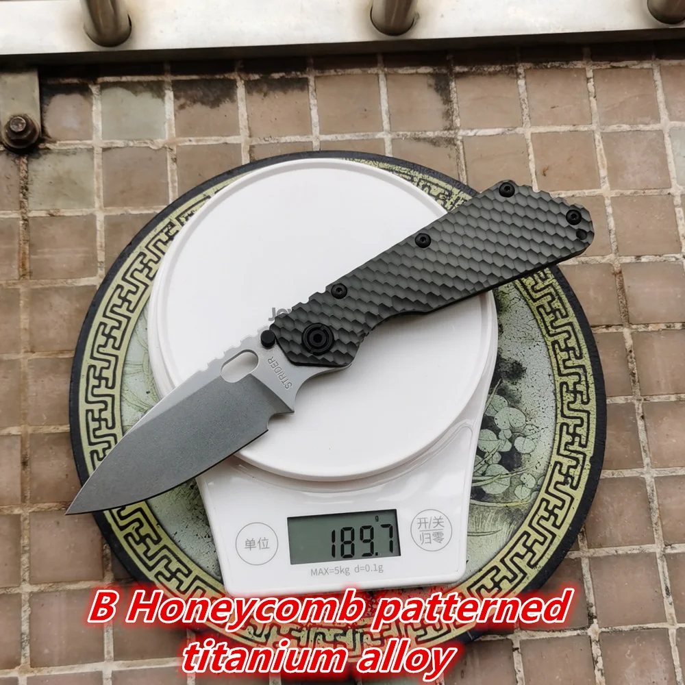 

JUFULE Knife Carve Strider Logo SMF Titanium Carbon Fibre AUS10 Copper Washers Folding Utility Camping Hunting Outdoor EDC Tool