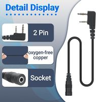 2pcs BAOFENG 2 Pin to 3.5mm Walkie Talkie Headset Adapter Earpiece Adapter Cable For BAOFENG UV-5R BF-888S Two Way Radio