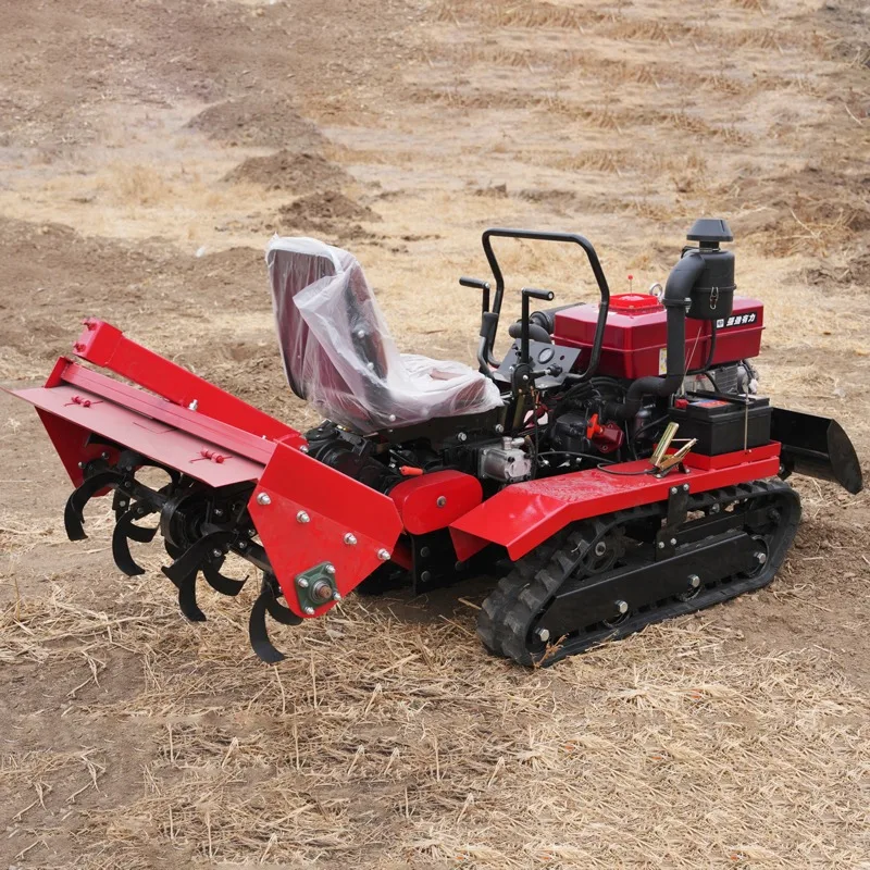 2025Best Sales 25  Rotary Tiller Machine  Gearbox Rotary Tiller  Crawler Multifunctional Machine Rotary Power Tiller