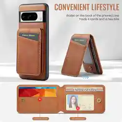 Leather Wallet Phone Stand Case for Google Pixel 7 7A 8 8A 9 10 Pro XL 9A 10A Magnetic Detachable Wireless Charge Cover