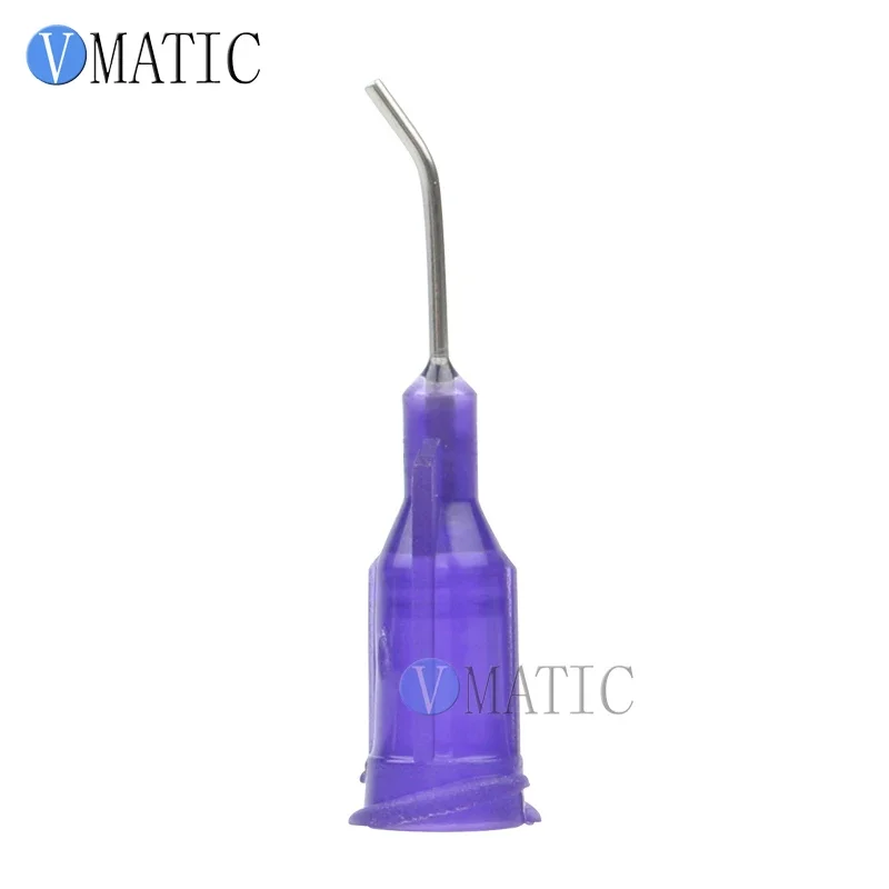 Free Shipping 100Pcs 21G Purple 0.5'' 1/2 Inch 45 Degree Adhesive Needle Tip