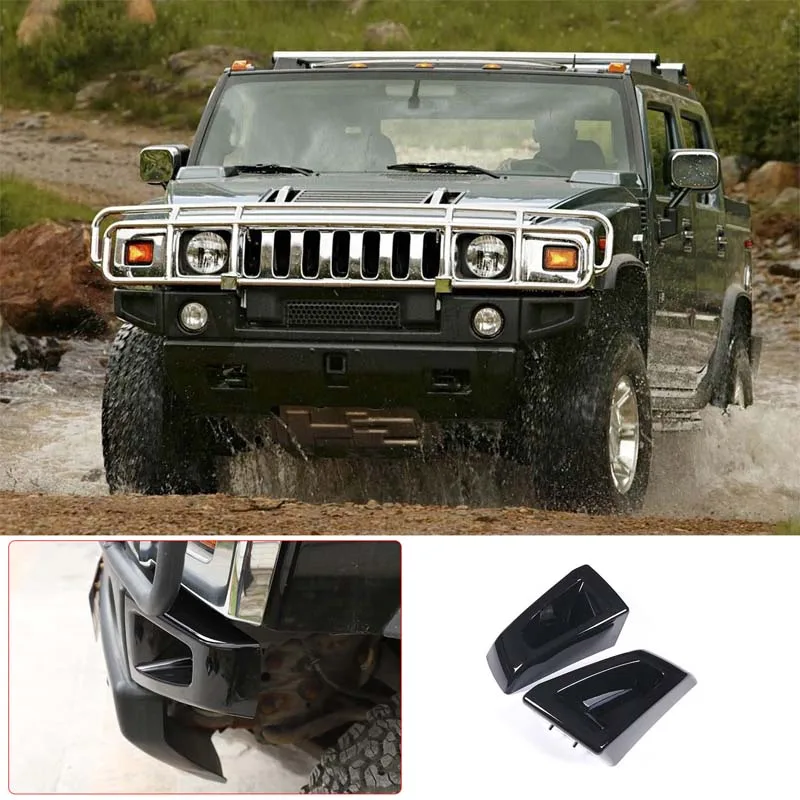 

For Hummer H2 2003-2009 Car Front Bumper Side Corner Decoration ABS Piano Black Automotive Replacement And Modification Parts
