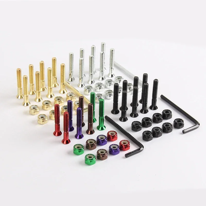 Parafusos para caminhões de skate m5x2 5/29/32/38/44/50mm, parafusos de montagem, antiferrugem, durável, ponte, porcas, reparo de rodas de caminhão de skate