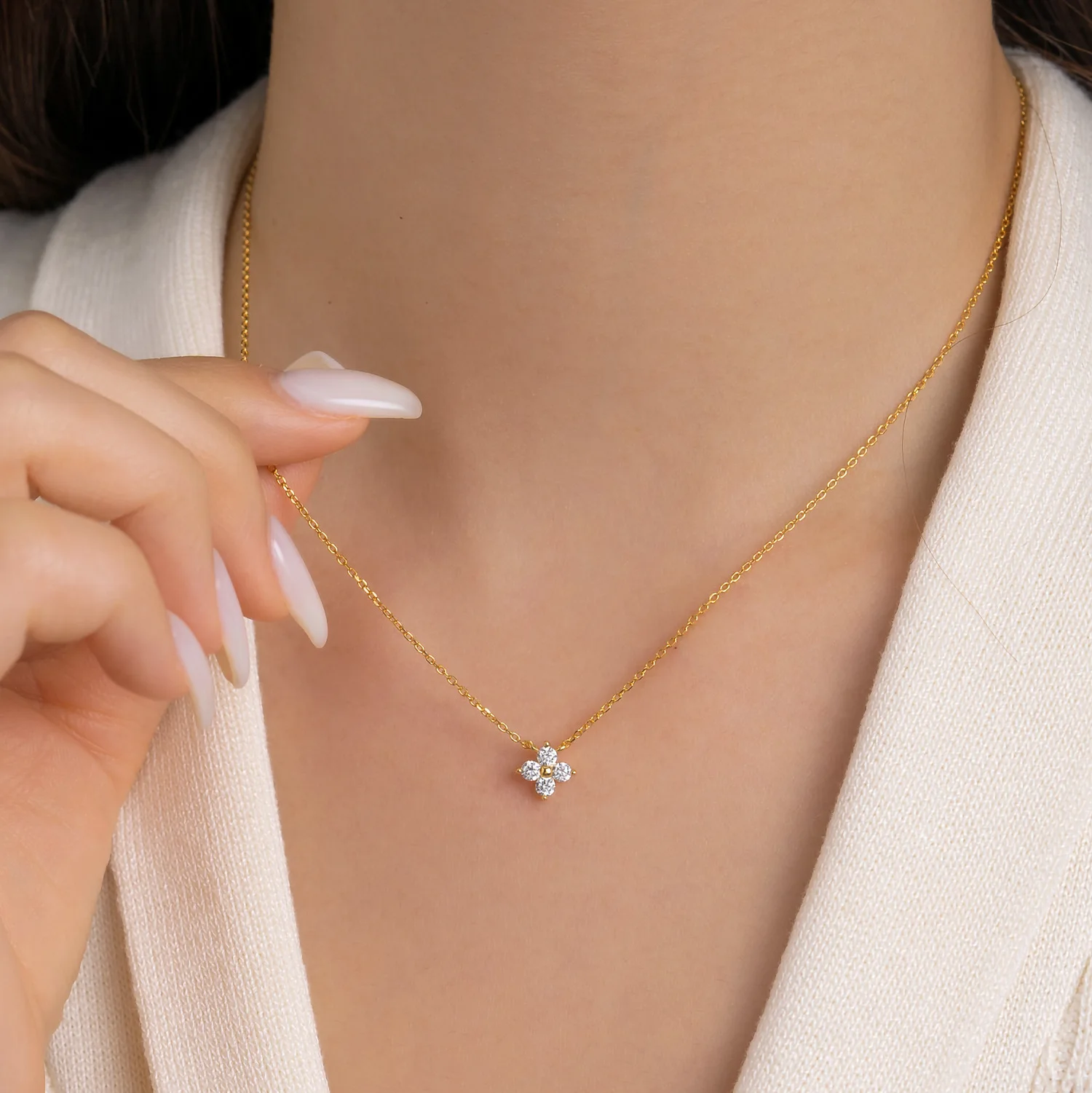 925 Sterling Silver Necklace Pendant Shining 5A Zircon for Women Wedding Jewelry Engagement Charm Party Gift Fine