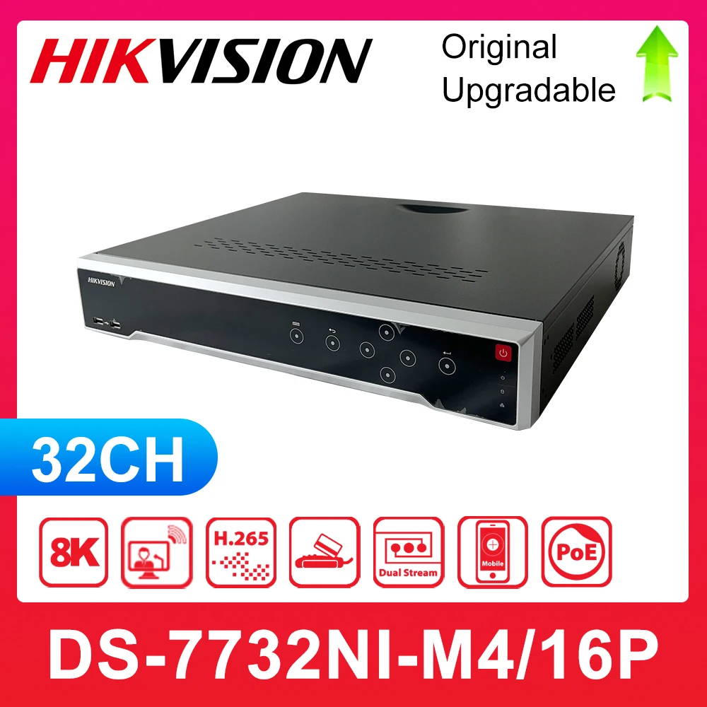 

Original Hikvision 32CH NVR 16CH POE DS-7732NI-M4/16P M Series 8K H.265+ 4 SATA interfaces Hik-Connect DDNS