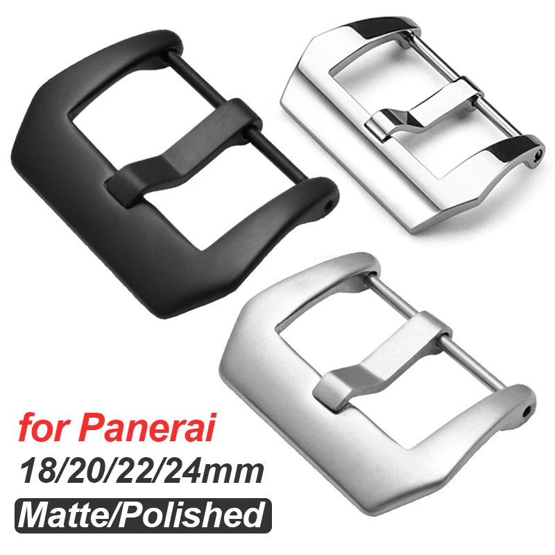 18mm 20mm 22mm 24mm Stainless Steel Watch Buckles for Panerai Solid Metal Pin Clasp Matte Polished Clasps Belt Buckles Wholesale