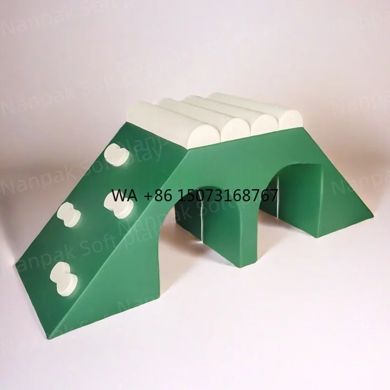 Cute Forest Green White Custom Indoor Playground for Kids Climber Crawl Sensory Party Hire Soft Play Equipment Indoor Soft Play