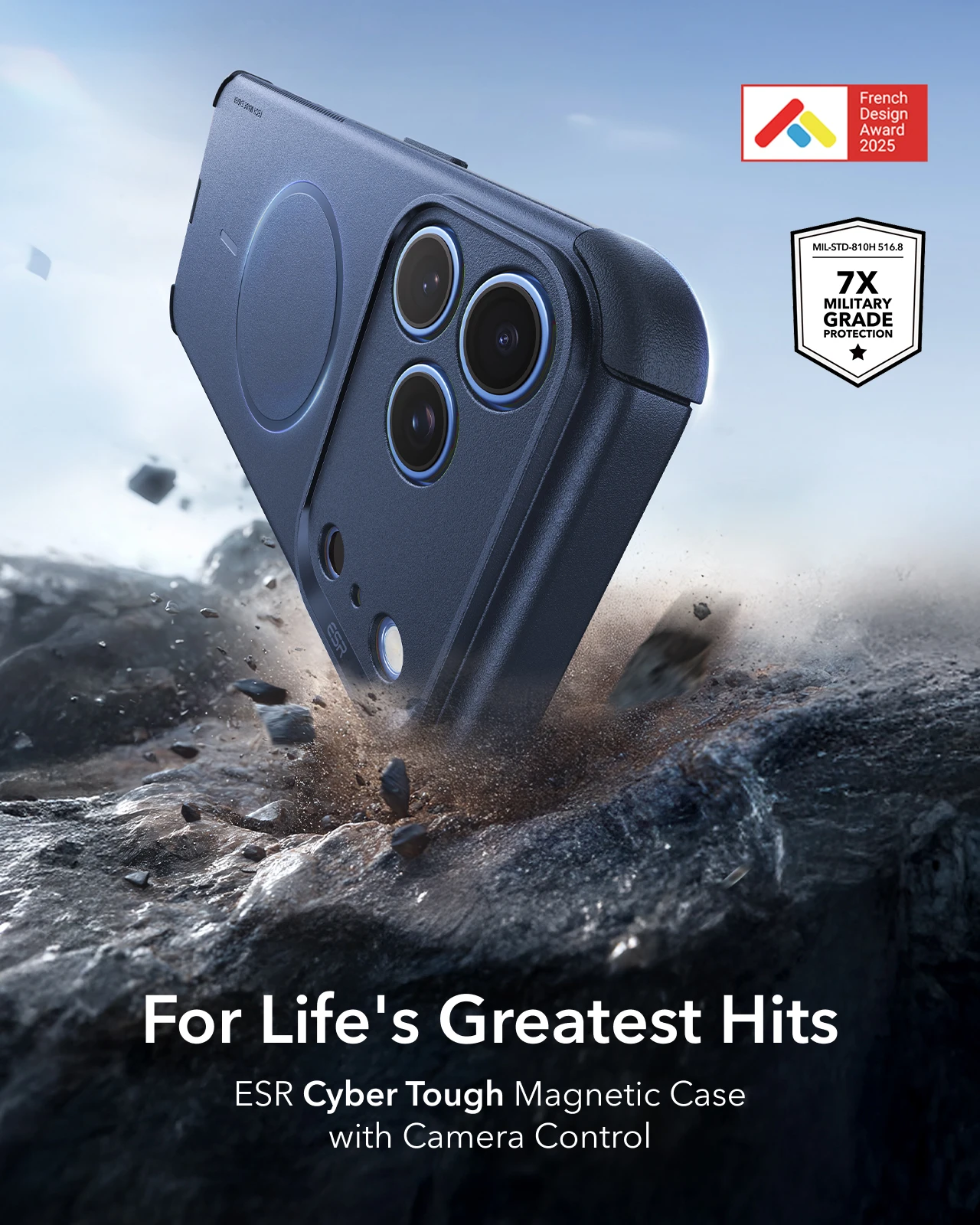 Etui ESR dla 17 Pro Max z przyciskiem sterowania aparatem, ochronne etui magnetyczne klasy wojskowej do iPhone 16, 17, 17 Air i 16 Pro. — zdjęcie produktu 2