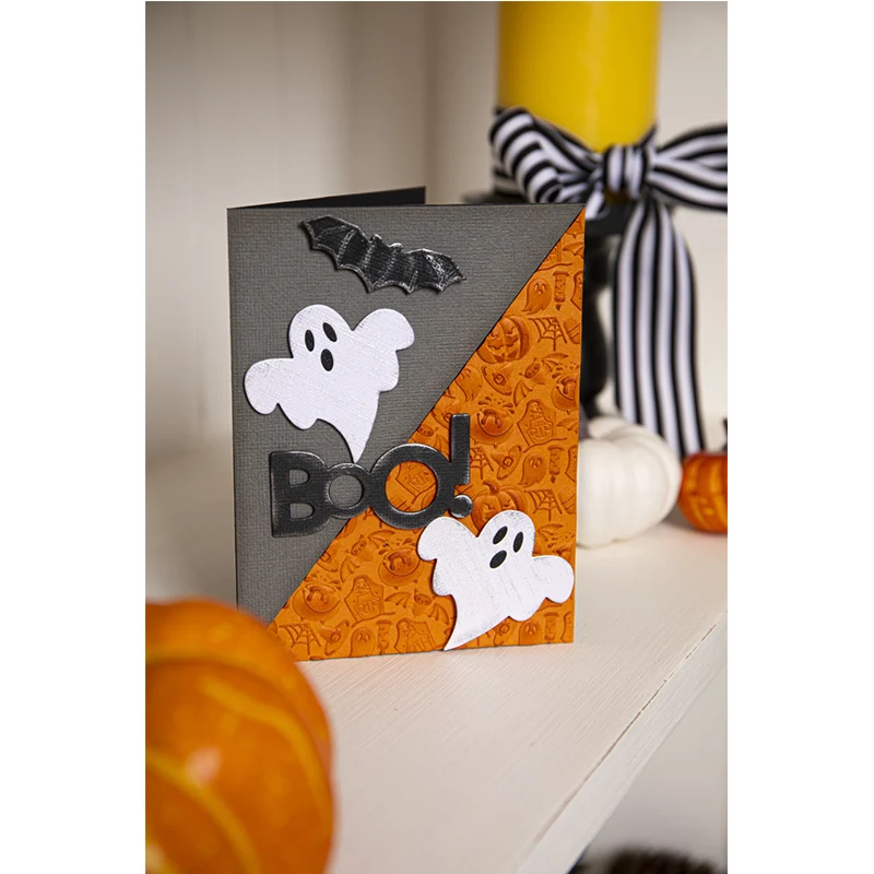 Nowy 3-d tekstury wrażenie wytłoczony Folder-elementy Halloween używane do tworzenie kartek papier do notatnika Diy proces dekoracyjny Arti