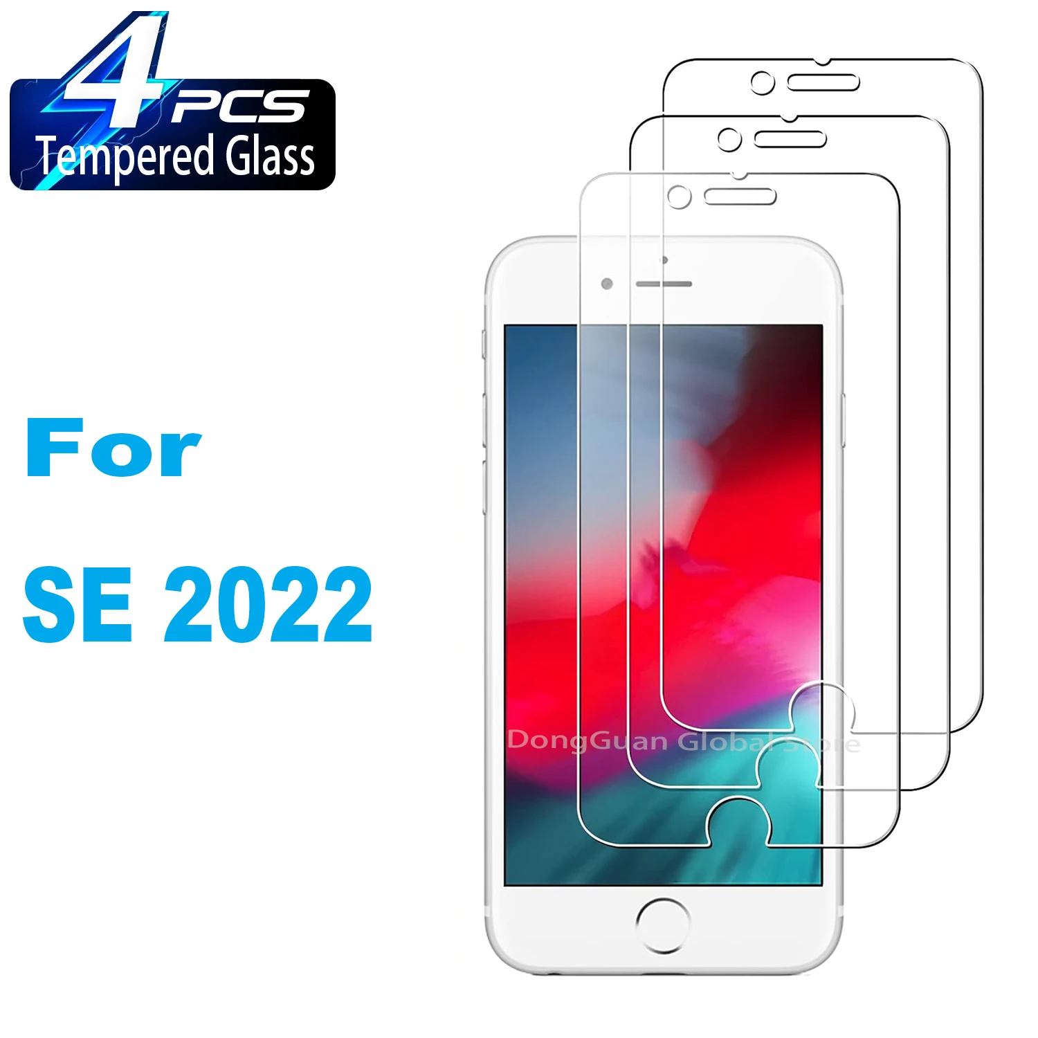 

4Pcs For iPhone SE 2022 2020 Tempered Glass Screen Protector Glass Film