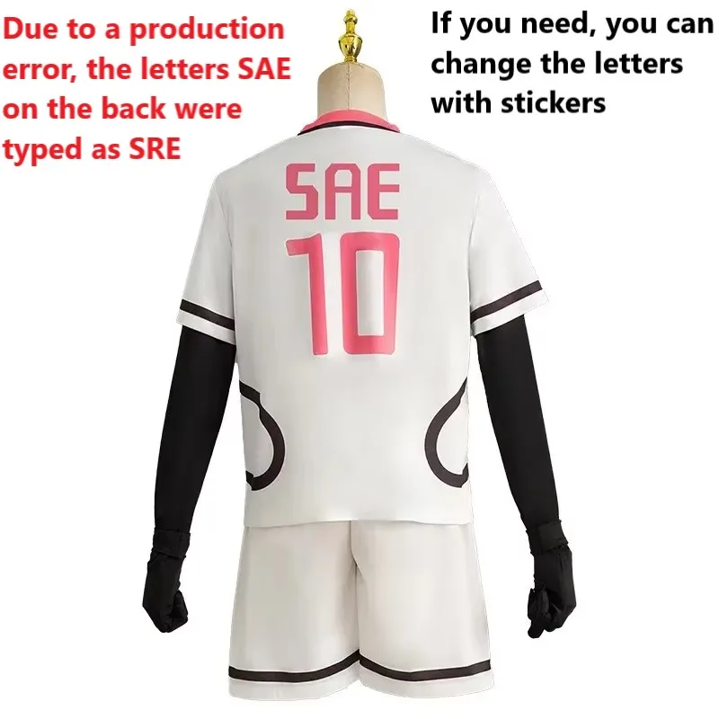 Anime Blue Lock Itoshi Sae Cosplay Costume U20 Competition White Pink No.10 Football Team Uniform Wig Man Campus Gymnastics Suit