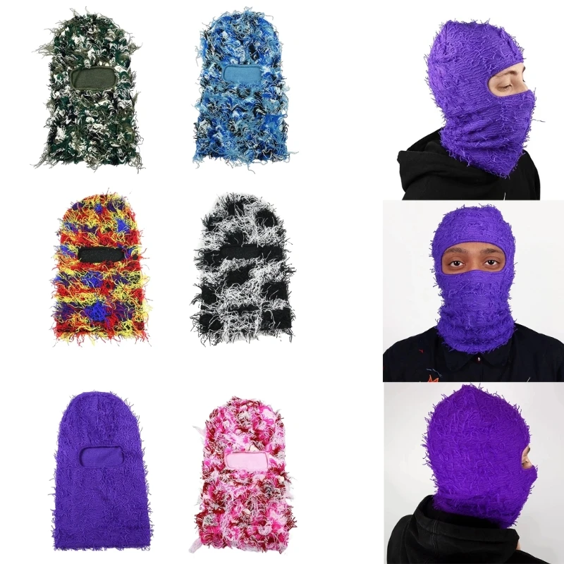 Balaclava Distressed Knitted Full Face Ski Mask Camouflage Balaclava Ski hat