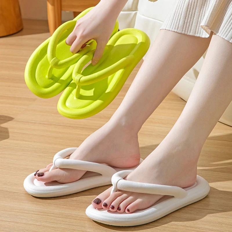 Summer Flip Flops Women Soft Sole Cloud Slippers Woman Candy Color Casual Non Slip Outdoor Slides Flat Sandals Women Shoes