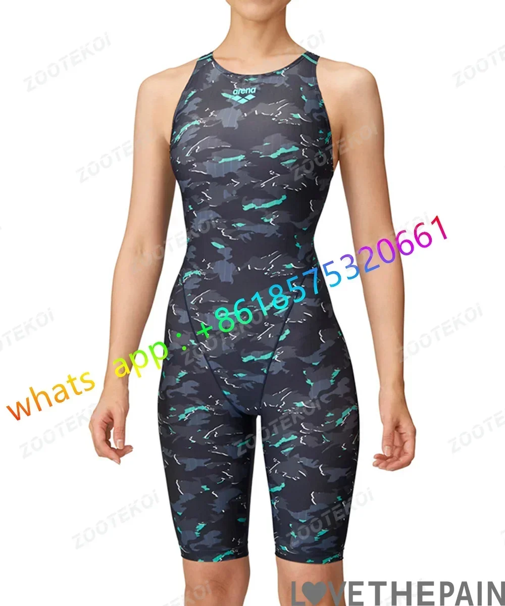 Trajes de baño para mujer Traje de baño de secado rápido Traje de baño profesional hasta la rodilla Traje de baño de entrenamiento deportivo de una pieza Traje de baño de surf en la playa