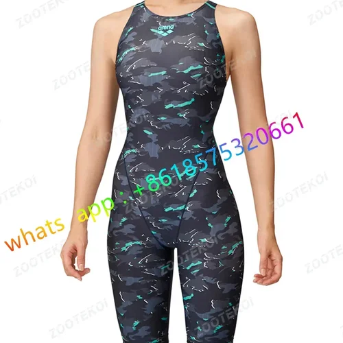 여성용 빠른 건조 수영복, 전문 무릎 길이 수영복, 원피스 스포츠 훈련 세트, 비치 서핑 수영복 