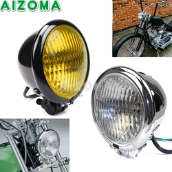 Universal 12V H4 Cafe Racer Headlight 4.5 inch Motorcycle Vintage Headlamp Hi/Lo Front Retro Light For Chopper Bobber Custom