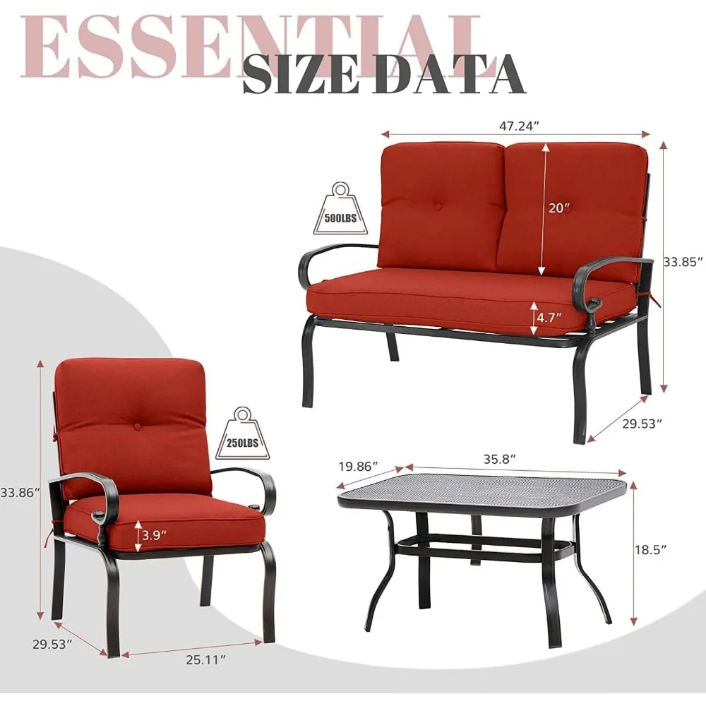 Salontafel Met Kussen Cafe Meubels Set Voor Woonkamer Gazon Veranda Tuin 2 Enkele Stoelen Rode Mesas Tafels Stoel Winkel