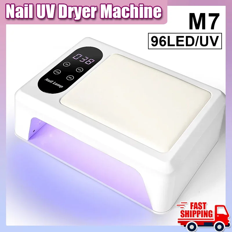 

Профессиональная 96 светодиодная лампа для ногтей, быстроотверждаемая УФ-сушилка для гель-лака для ногтей с 4 таймерами и датчиком, лампа для отверждения инструментов для маникюрного салона