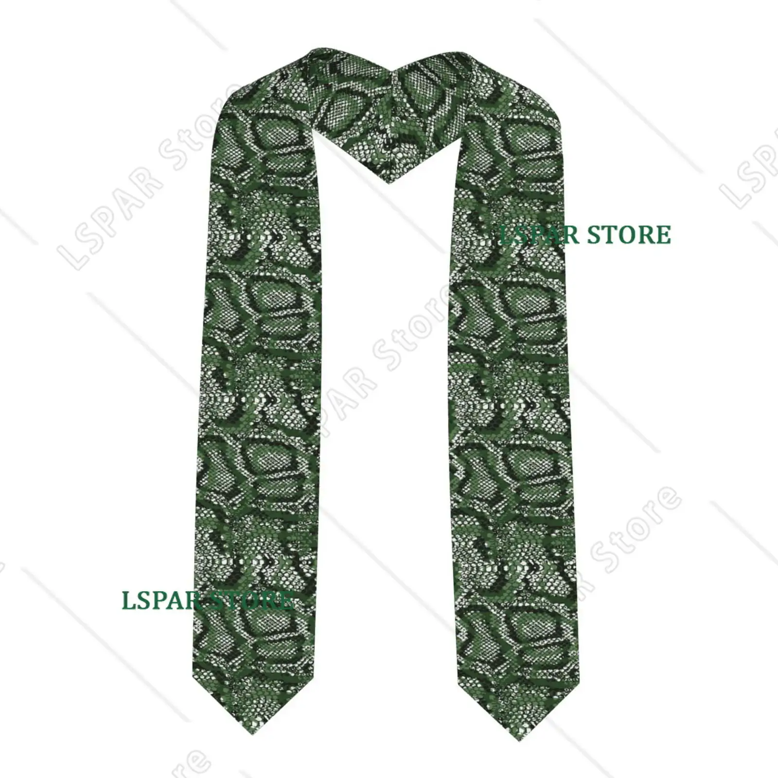 

Green Snakeskin Print Unisex Adult Graduation Stole Shawl for Academic Commencements