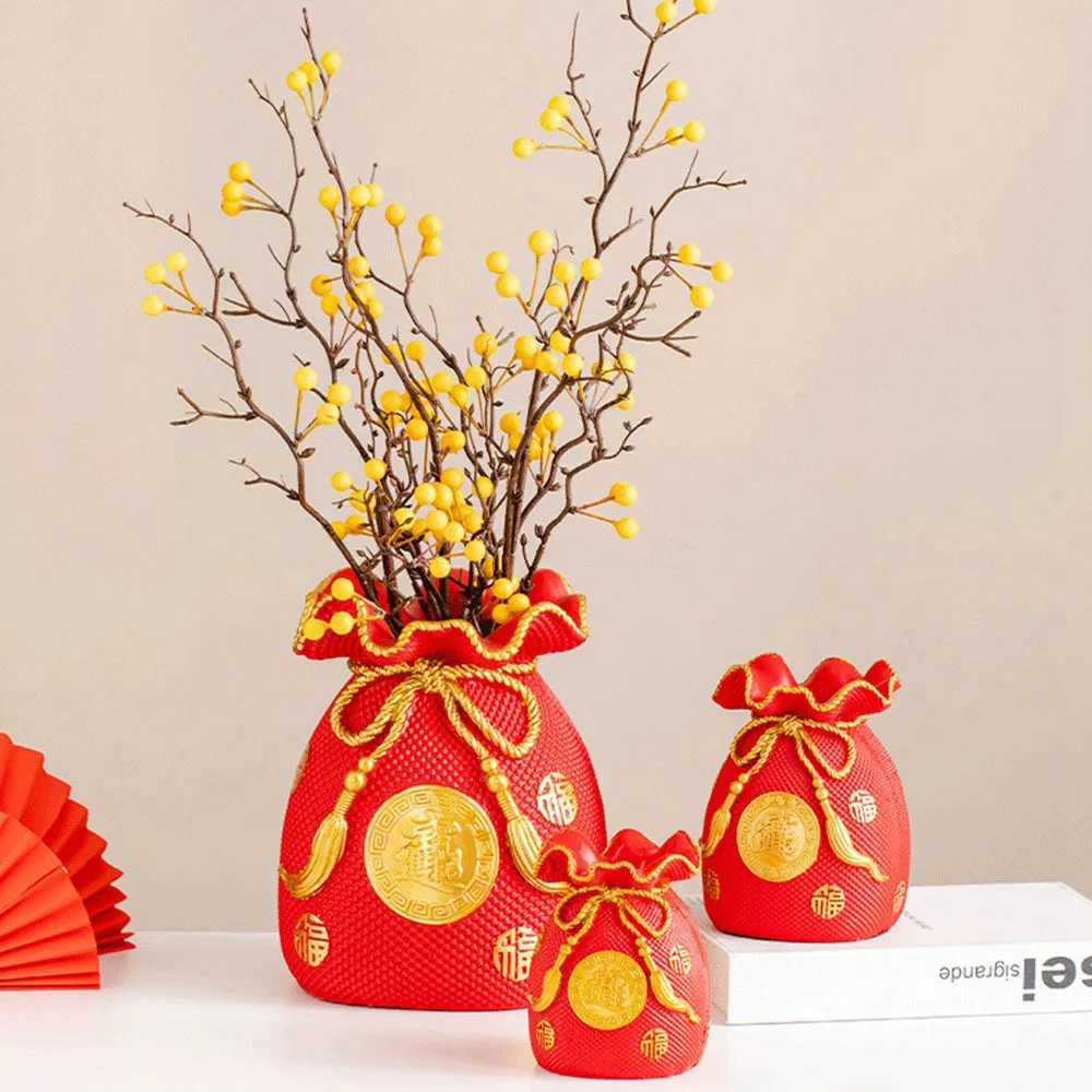 

Fortune bag resin decoration dried flower vase living room flower arrangement Holly fortune fruit wedding housewarming opening