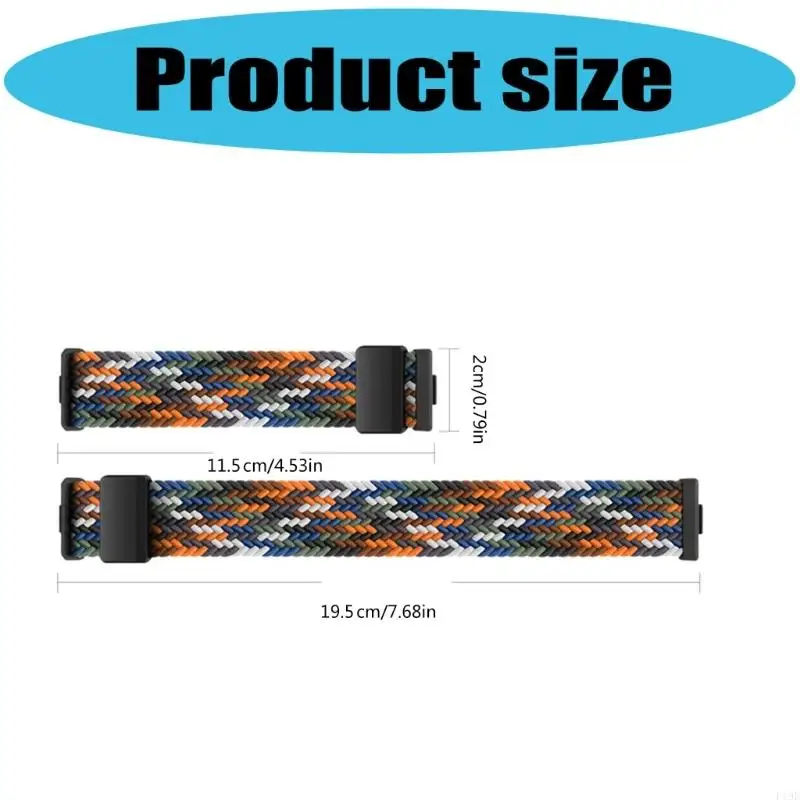 أحزمة متعددة الألوان قابلة للتبديل، حزام ساعة من النايلون المقاوم للارتداء اليومي، أحزمة ساعة مناسبة لـ fit3/4/4Pro F19E #3