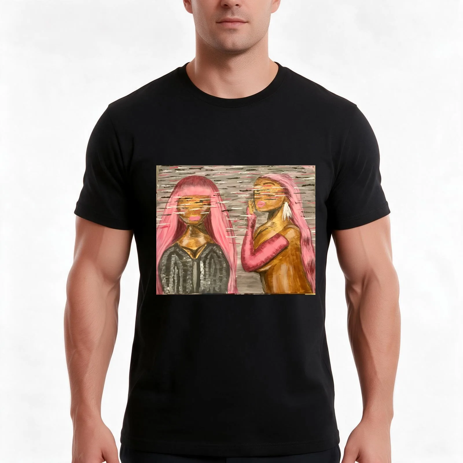 Doja Cat x Nicki Minaj Fan Art T-Shirt, Summer Casual Cotton Tee, Oversized Streetwear Tops, Vintage Graphic Print, 100% Cotton