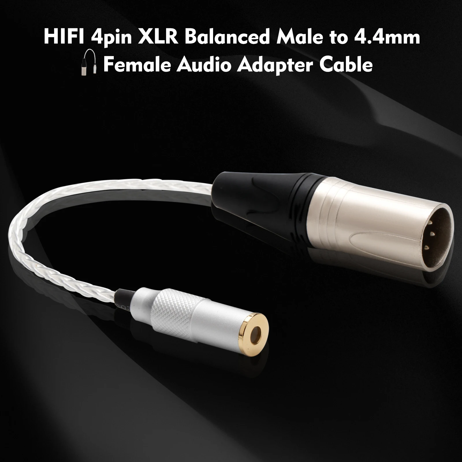 7N OCC 8-жильный посеребренный 4-контактный XLR штекер на гнездо 4,4 мм на разъем 6,35 мм аудиокабель для Sony NW-WM1Z 1A MDR-Z1R TA-ZH1ES PHA-2