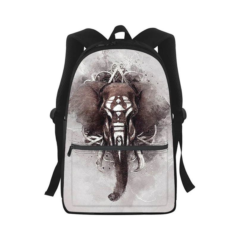 Ndian Animal Elefante arte Homens Mulheres Mochila 3D Imprimir Moda Estudante Escola Bolsa Laptop Mochila Crianças Viagem Bolsa de Ombro