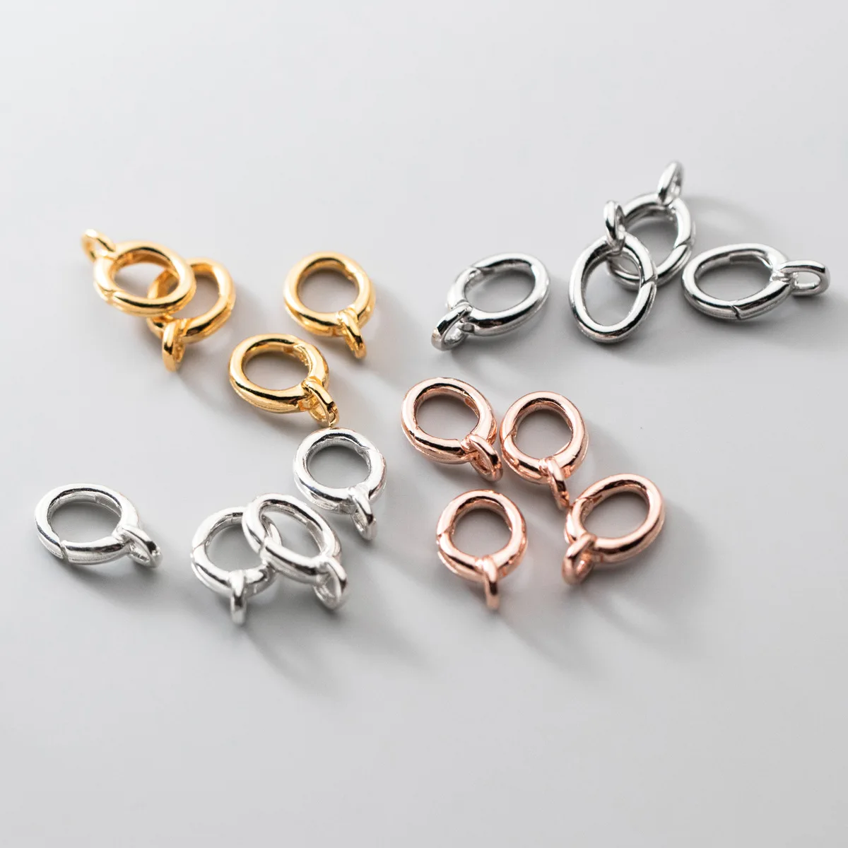 1pc/Lot 925 Sterling Silver Oval Spring Clasp Hooks 4 Colors Necklace Bracelets End Buckle Connector DIY Jewelrys Accessories