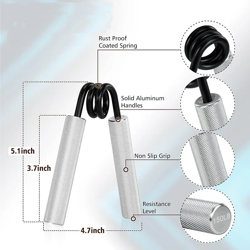 1 peça 50lbs-350lbs treinador de força de aperto, fortalecedor de aperto de mão de metal, fortalecedor de antebraço resistente, exe de reabilitação de mão